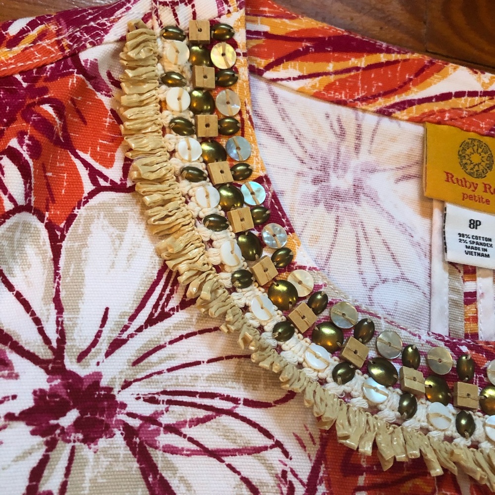 Tropical Print Ruby Rd. Jacket - Picture 3 of 6